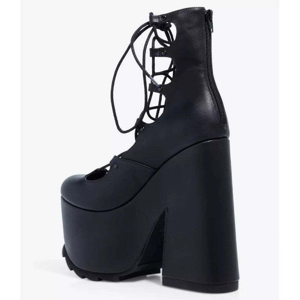๐ฆ๐ฅ๐HOT ITEM! ๐๐ฆ๐ฅ Y.R.U. Lucid Black Lace Up Chunky Platform Beauties! - Picture 7 of 15